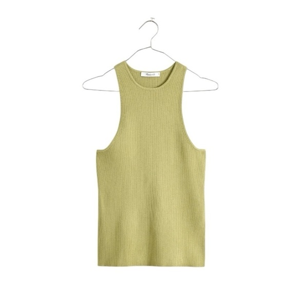 Madewell Tops - NWT Madewell The Signature Knit Cutaway Sweater Tank in Artichoke SZ XL
